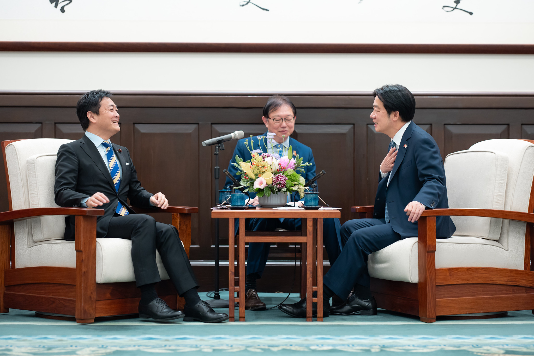 賴清德總統24日下午接見首次訪台的日本眾議院議員玉木雄一郎。(圖：總統府flickr)