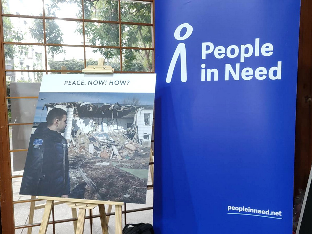 捷克人道援助非政府組織People in Need是我國協助烏克蘭人民的合作夥伴之一，日前製作一部紀錄片「Unbreakable」講述該組織在烏克蘭的人道援助工作 (央廣記者王照坤 攝)