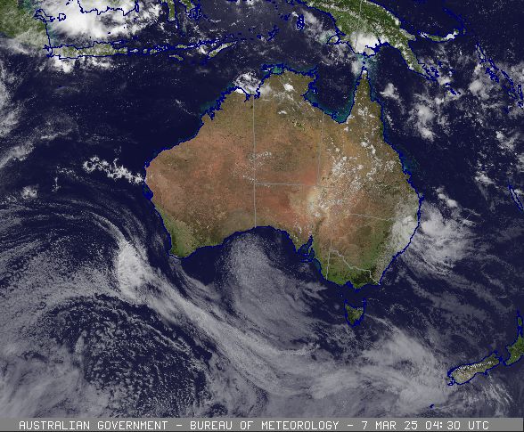 熱帶氣旋艾佛瑞德(Tropical Cyclone Alfred)龜速朝向澳洲東岸逼近。(圖取自澳洲氣象局)