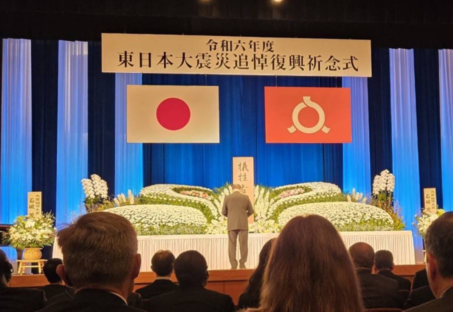 311東日本大地震滿14週年，日本首相石破茂在福島市出席追悼復興祈念典禮。(資料照片 : X平台/@shigeruishiba)