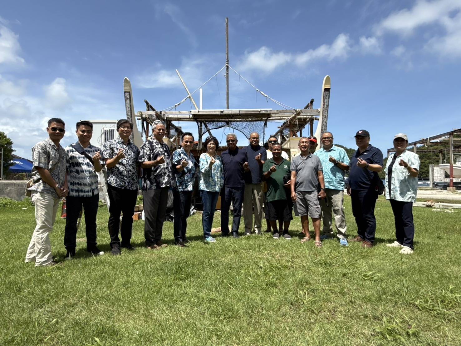 帛琉南島文化舟船5月將航行至臺東，推動南島海洋文化交流。(照片由台東縣政府原住民族行政處提供)