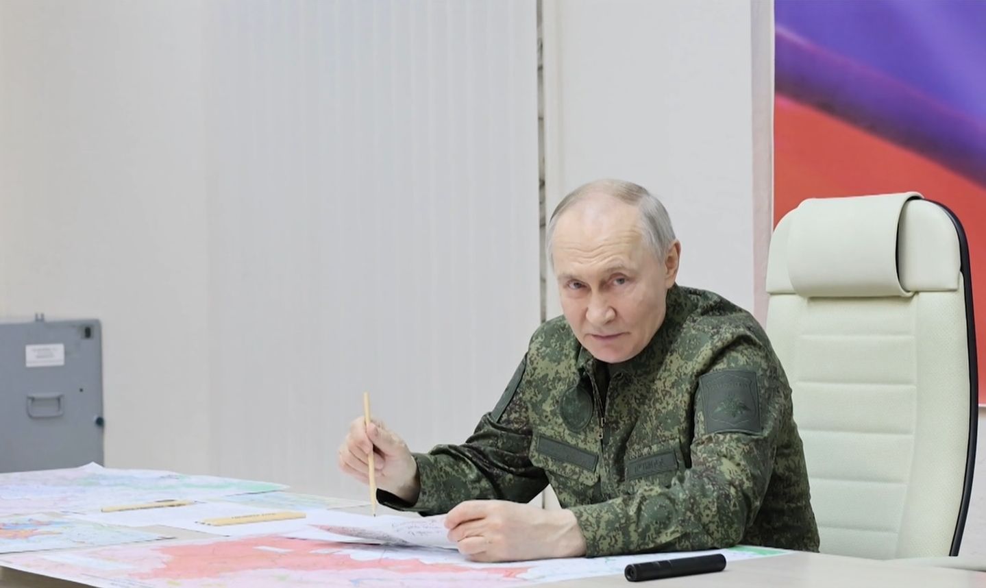 俄羅斯總統蒲亭(Vladimir Putin)12日出人意外地訪問俄羅斯西部的庫斯克(Kursk)地區。 (圖:克宮)