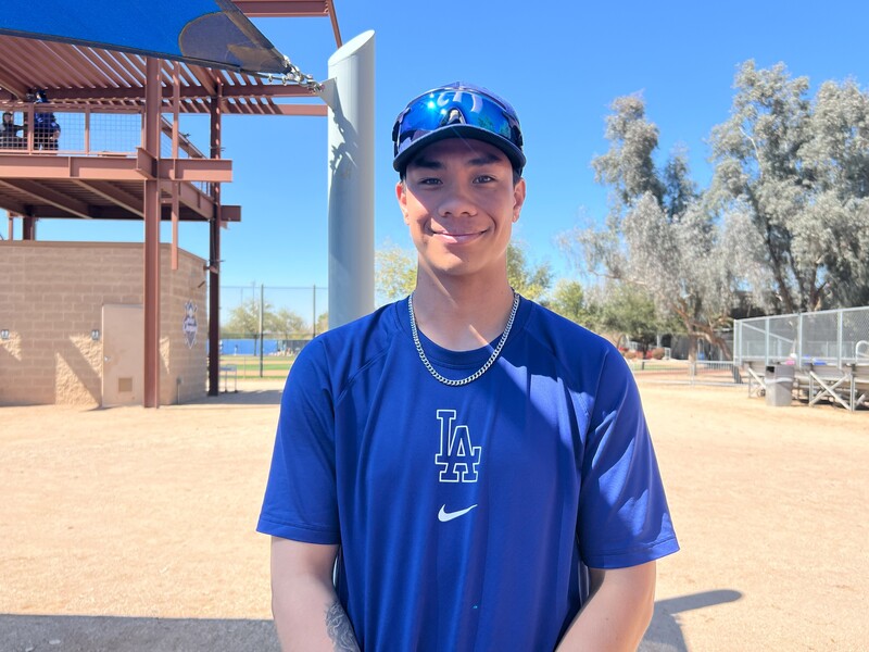 18歲台灣棒球好手柯敬賢效力洛杉磯道奇隊，今年展開第一個美國職棒春訓。(圖：中央社)