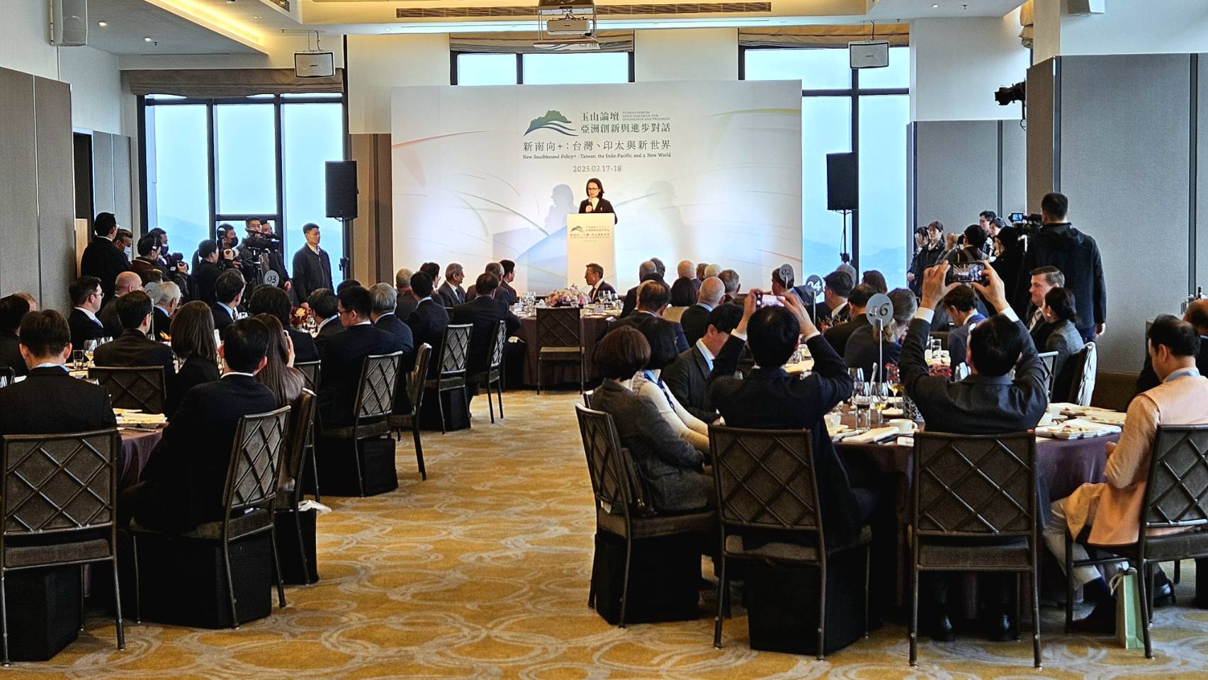 副總統蕭美琴17日主持2025「玉山論壇」午宴。(歐陽夢萍 攝)