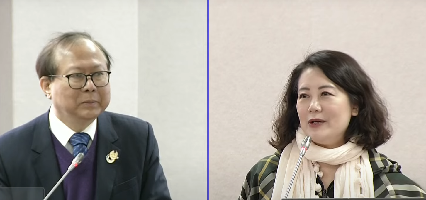 行政院人事行政總處人事長蘇俊榮(左)、民進黨立委吳思瑤(右)。(翻攝國會頻道)