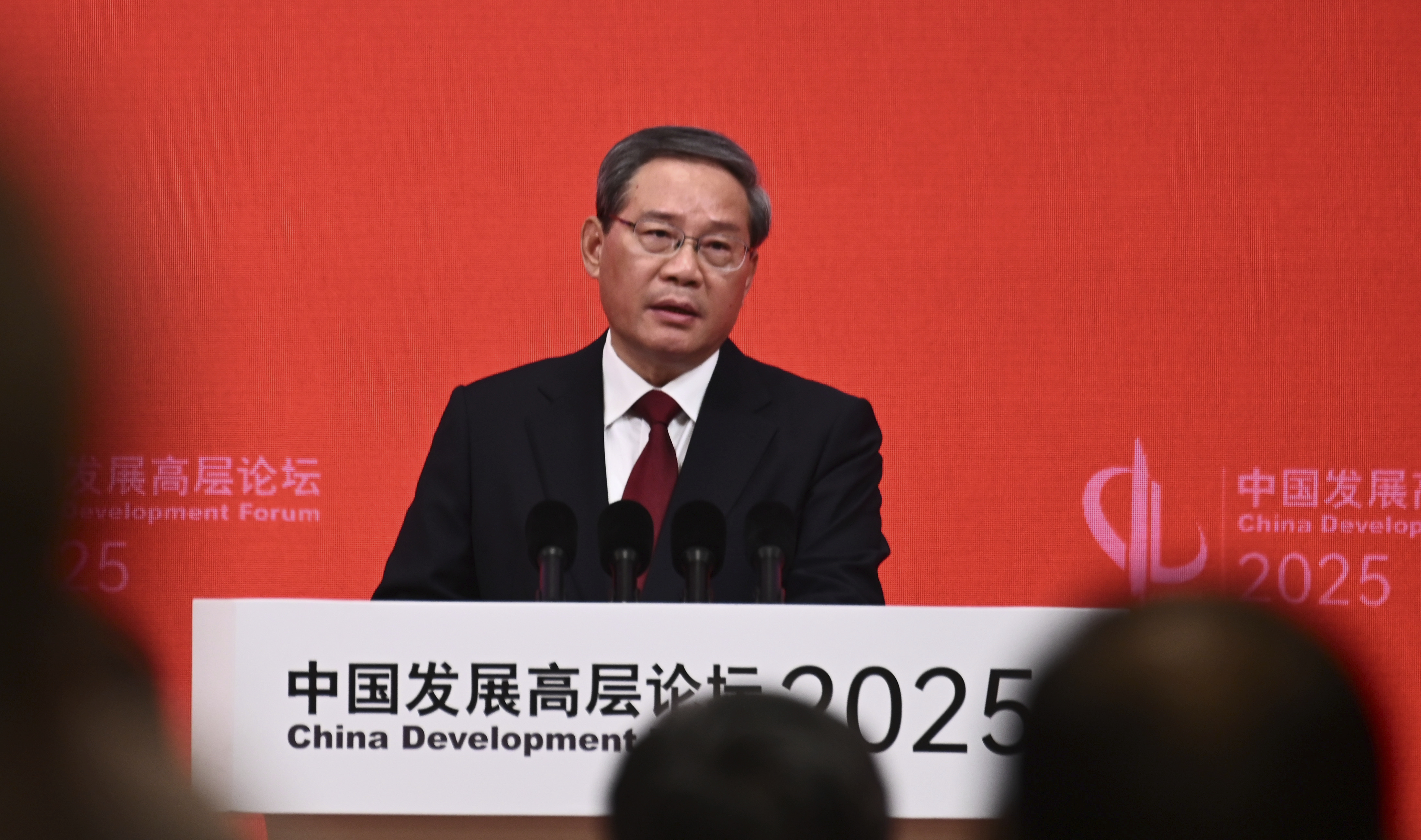 中國國務院總理李強出席中國發展高層論壇開幕式並發表主題演講。(AP/達志影像)