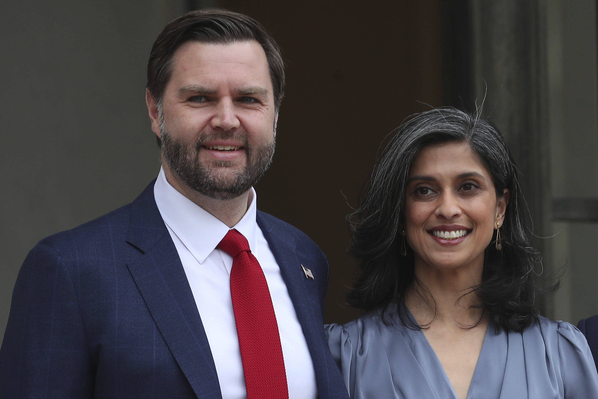 美國副總統范斯(JD Vance)和夫人烏沙．范斯(Usha Vance)將訪問格陵蘭。 (AP/達志影像/檔案照)