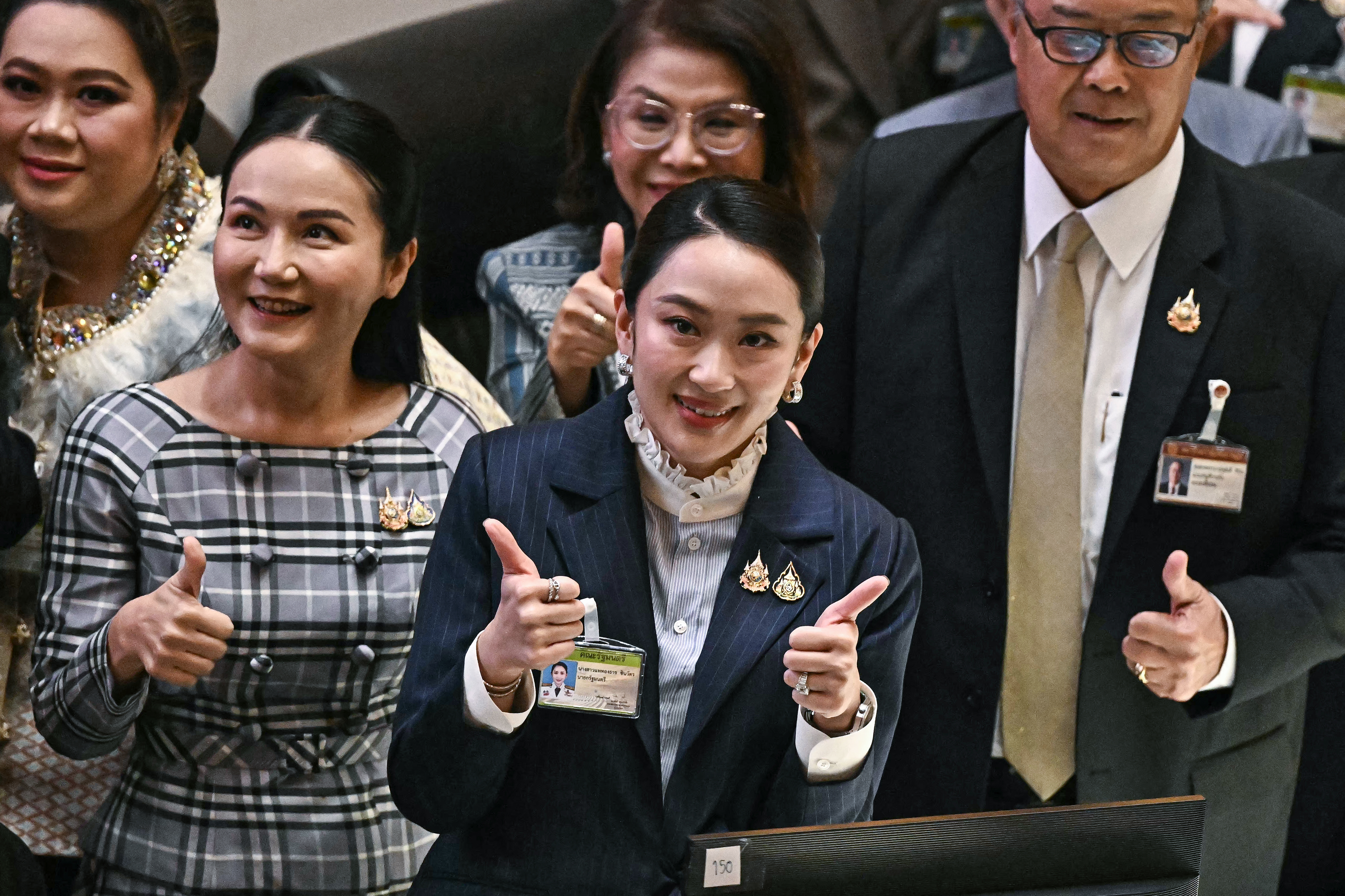 泰國總理貝東丹(Paetongtarn Shinawatra)26日挺過不信任案。 (AFP)