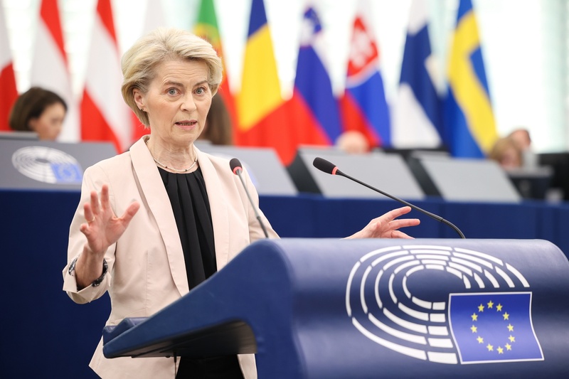 歐盟執行委員會(European Commission)主席范德賴恩(Ursula von der Leyen)。(歐洲議會提供)(圖：中央社)