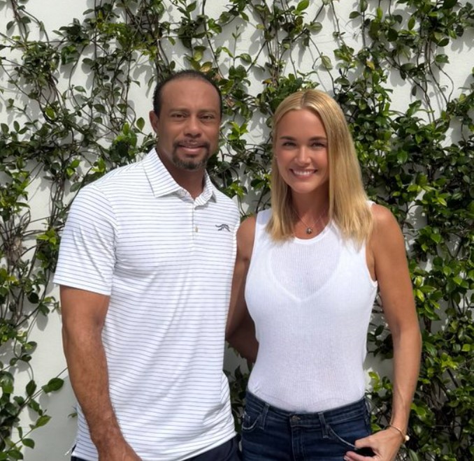 老虎伍茲(Tiger Woods)(左)、凡妮莎．川普(Vanessa Trump)(右)。(圖擷自FB)
