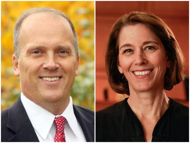 保守派法官薛默(Brad Schimel)(左)、自由派對手克勞福(Susan Crawford)。(臉書)