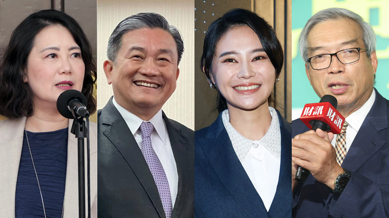 民進黨立委吳思瑤(左起)、王定宇、前立委賴品妤及財信傳媒董事長謝金河於大選時發文指藍白重啟服貿，涉違反選罷法，獲不起訴處分。資料合成照。(圖:中央社)