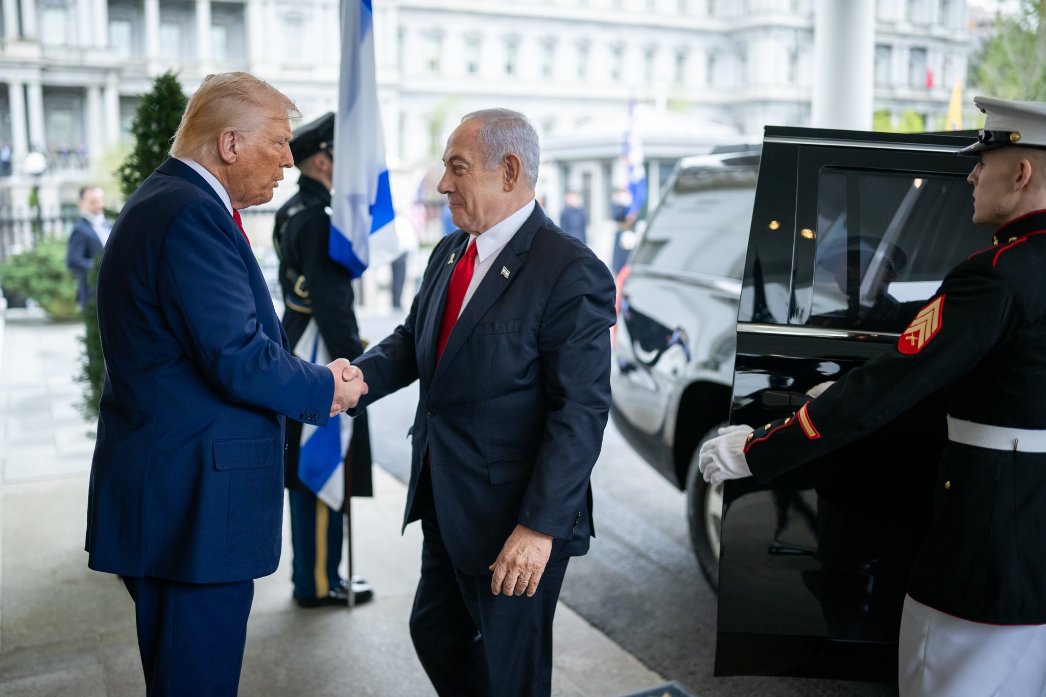 美國總統川普7日在白宮與以色列總理尼坦雅胡會面。 (圖:X@WhiteHouse)