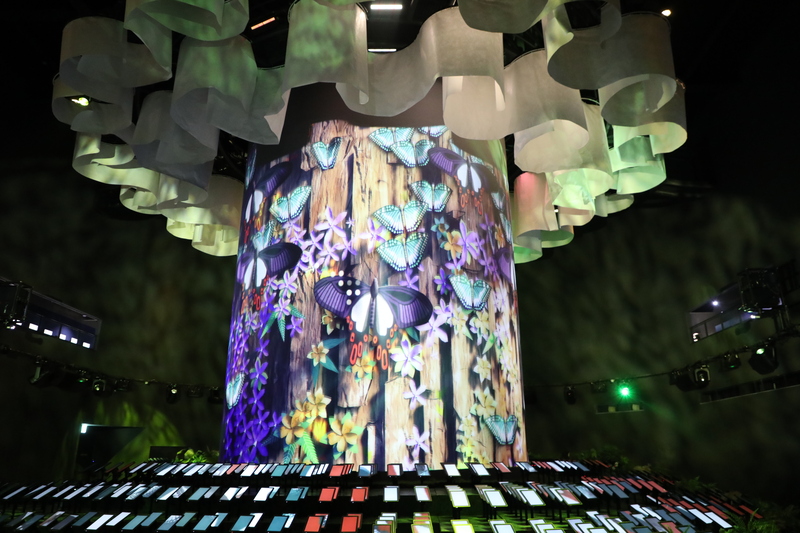 2025世界博覽會（大阪關西世博）13日將在日本大阪的夢洲登場。主辦單位9日舉辦媒體日，台灣TECHWORLD館AI技術吸睛，以3大劇場展現人文薈萃的台灣，其中560株顯示機械花株，是全球首創互動技術。 (圖：中央社)