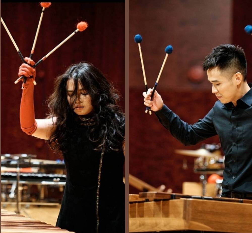 戴含芝(左)．高瀚諺(右)打擊樂獨奏會《Inception》6月登場。(朱宗慶打擊樂團提供)