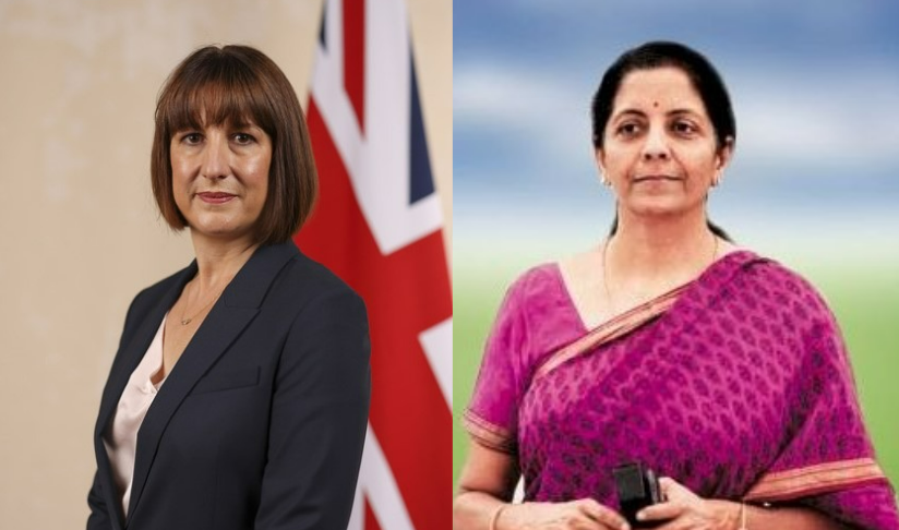 英國財政大臣里夫斯(Rachel Reeves)(左)將在今天(9日)與印度財政部長希塔拉曼(Nirmala Sitharaman)(右)會面，就簽訂一項雙邊自由貿易協定進行討論。(資料合成圖)