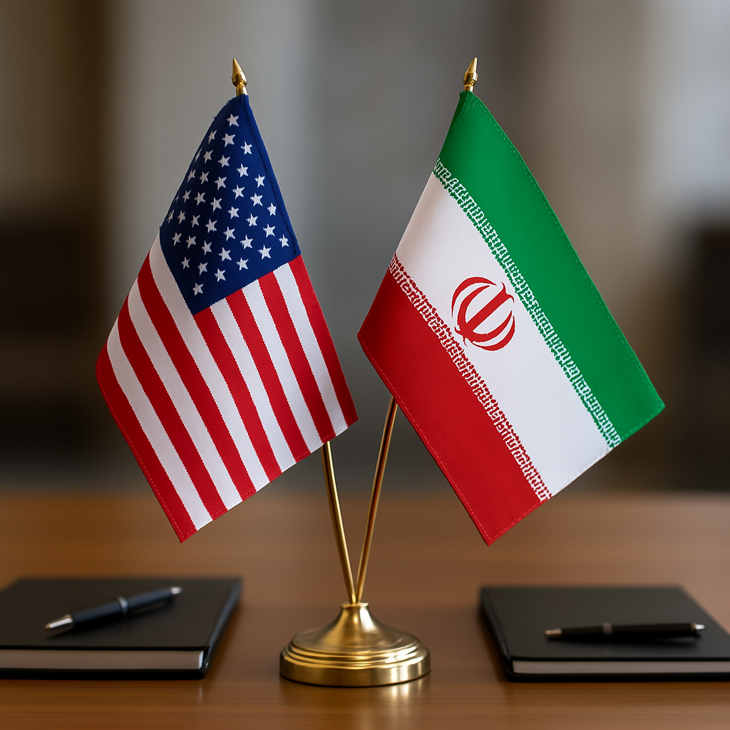 美伊核談判示意圖。(AI生成圖)