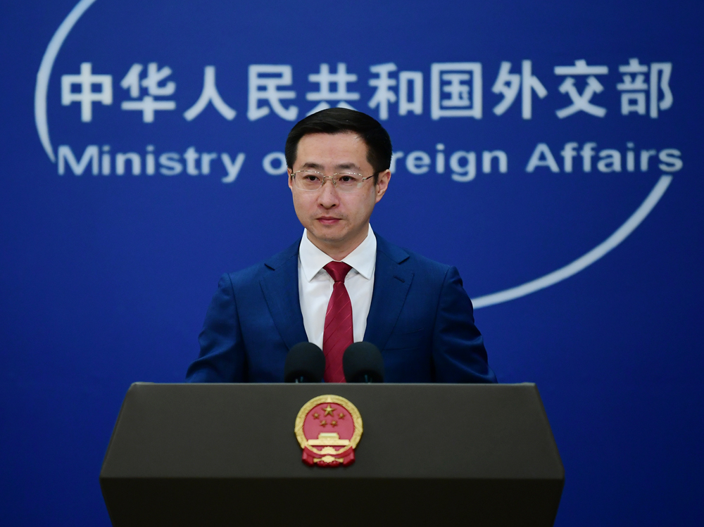 中國外交部發言人林劍6日表示，這場關稅戰是美方挑起的，中方的態度是一貫的，也是明確的。「打，奉陪到底。談，大門敞開」。(FB＠MFA.CHN)