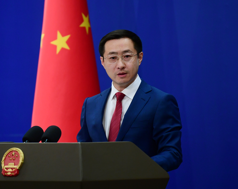 中國外交部發言人林劍13日表示，芬太尼是美國的問題，不是中國的問題。(FB＠MFA.CHN)