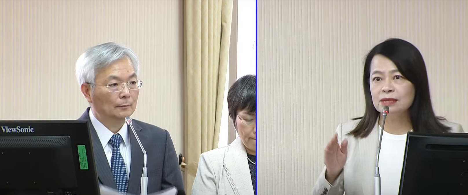 警政署長張榮興(左)、國民黨立委許宇甄(右)。(翻攝國會頻道)