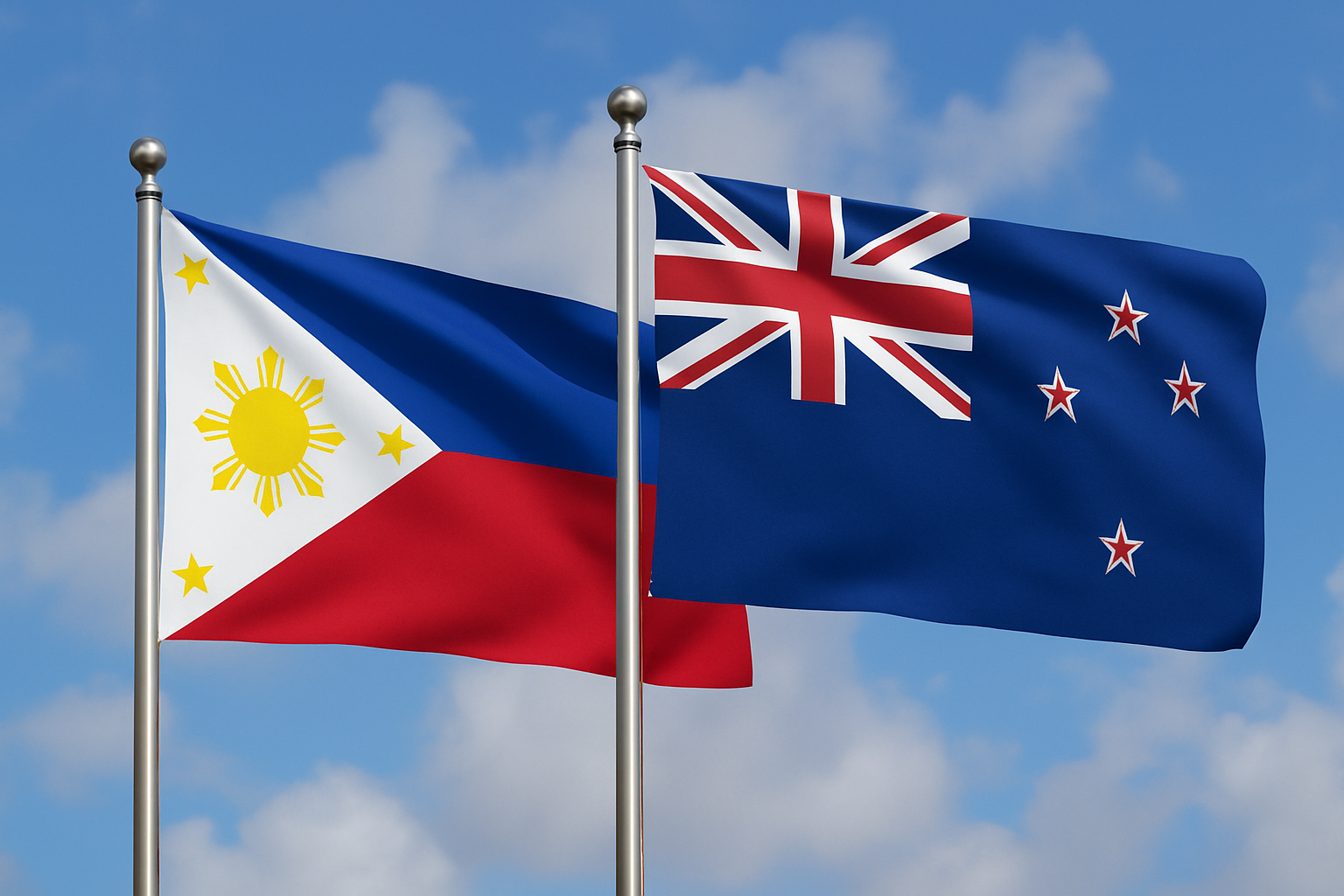 菲律賓和紐西蘭30日簽署一項協議，允許在彼此領土上部署軍隊，這項舉措的目的是要強化在「惡化」戰略環境中的安全。(AI生成)