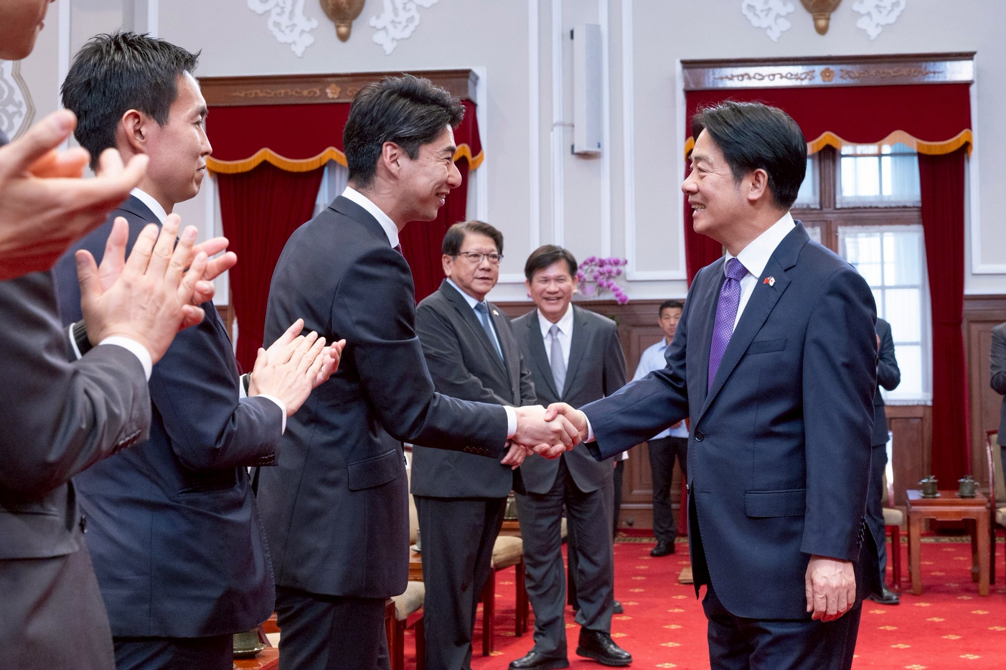 賴清德總統1日接見「日本自民黨青年局幹部訪台團」。(圖：總統府)