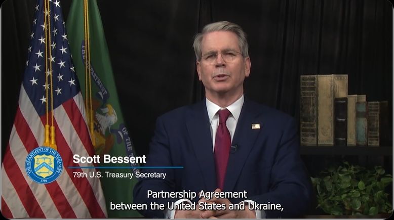 美國財政部長貝森特(Scott Bessent)宣布美烏簽署礦產協議。 (圖:X@SecScottBessent)