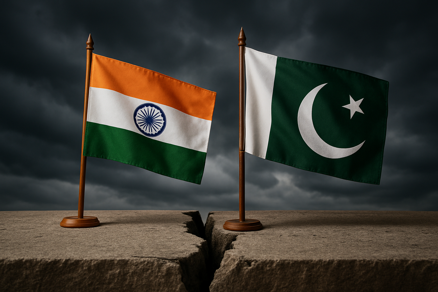 印巴關係示意圖。(AI生成圖)