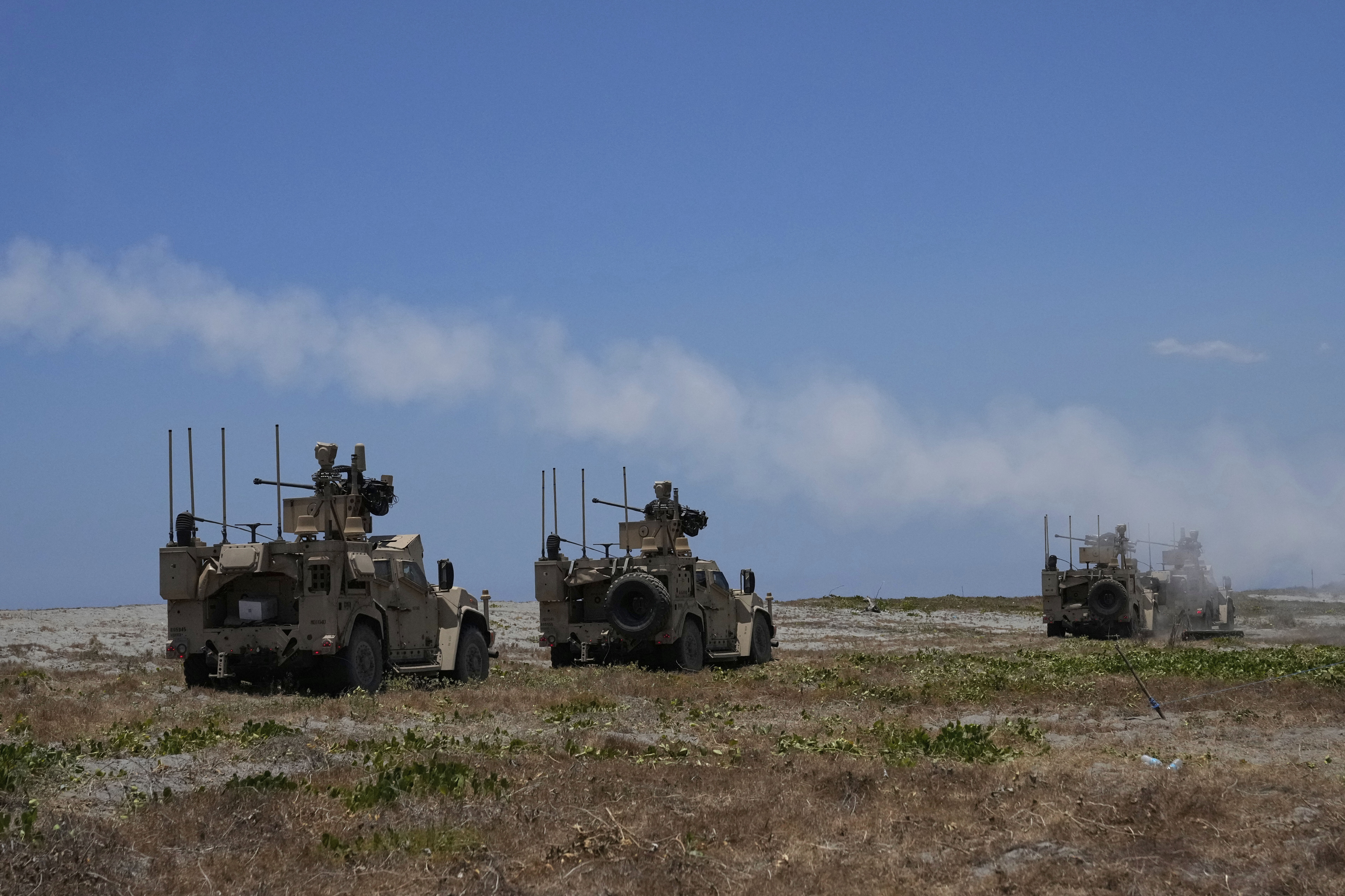 圖為美國海軍陸戰隊防空整合系統 (MADIS)參加今年度美菲聯合軍演。(美聯社/達志影像)