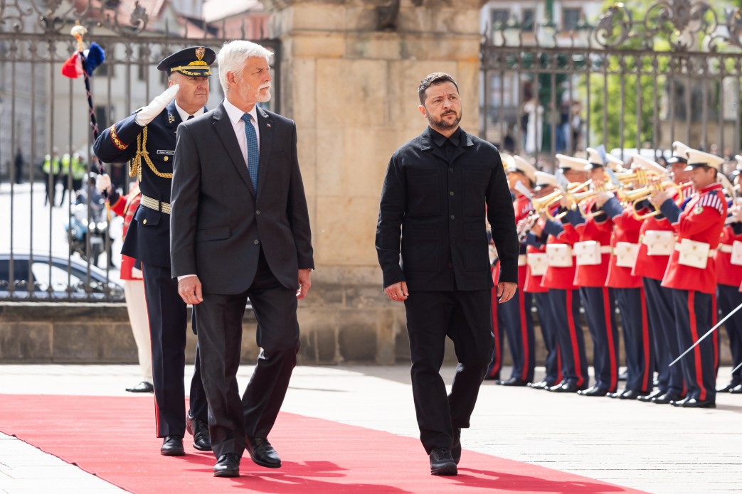 捷克總統帕維爾4日接待到訪的烏克蘭總統澤倫斯基。 (圖:烏克蘭總統府)