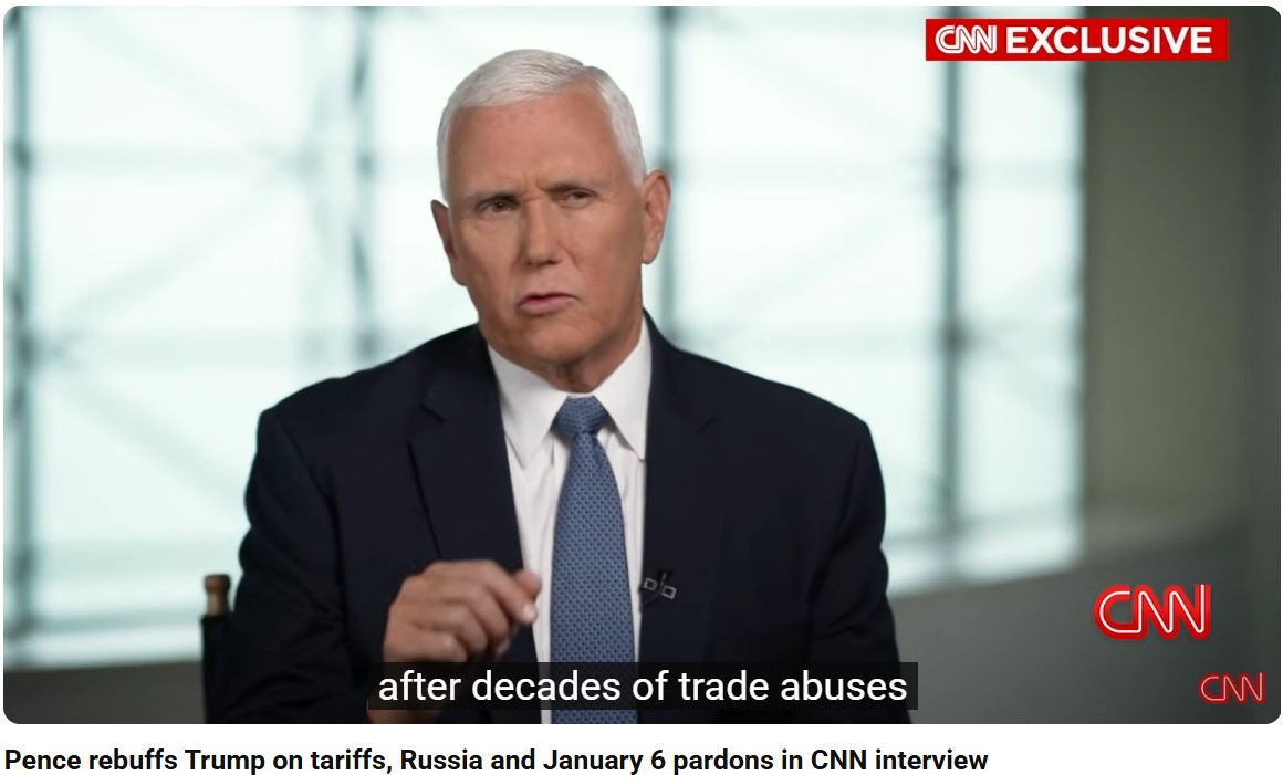 美國前副總統彭斯(Mike Pence)接受美國有線電視新聞網(CNN)訪問。(YT)