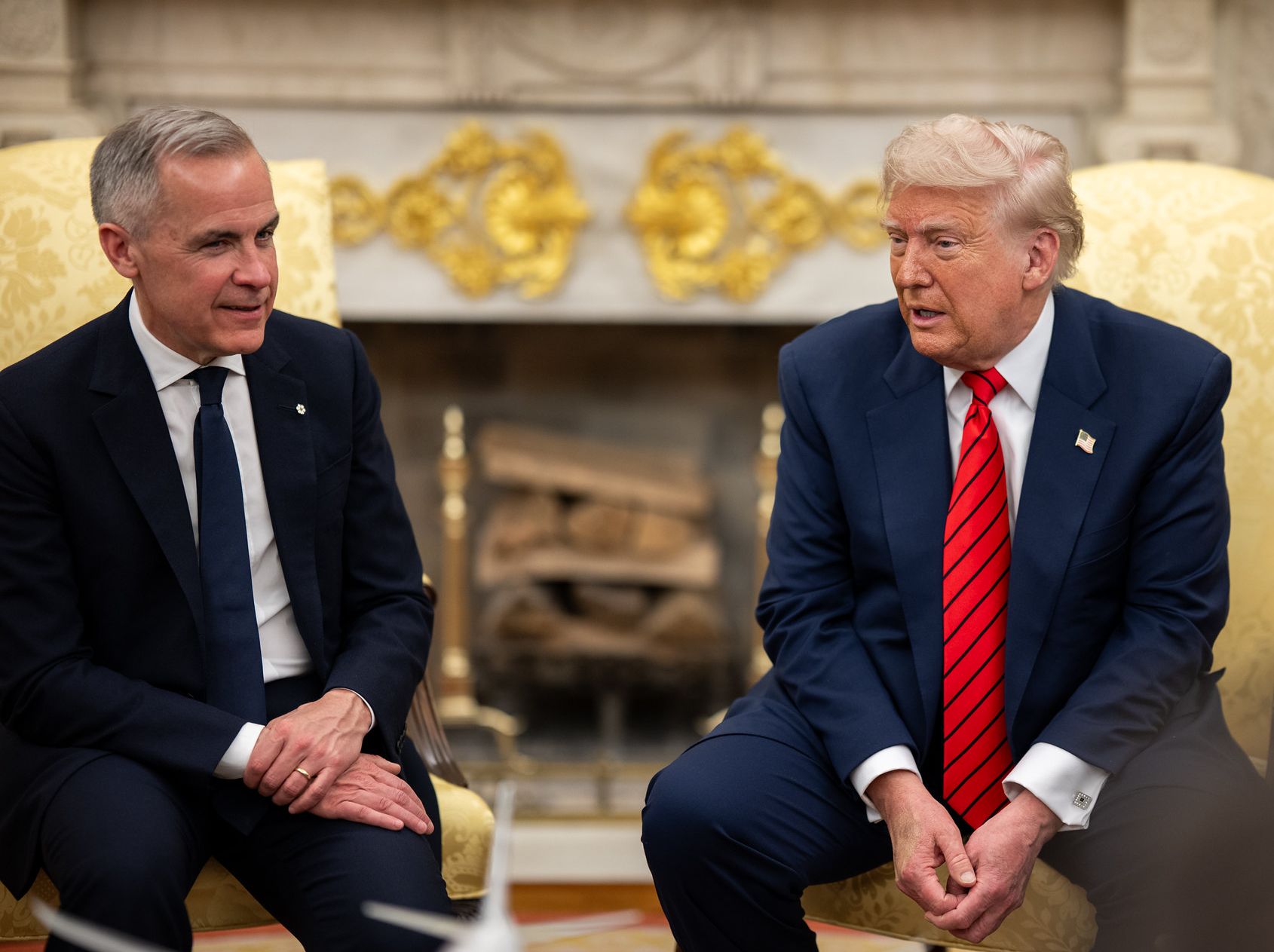 加拿大總理卡尼（Mark Carney）6日到白宮拜會美國總統川普（Donald Trump）。 (圖:白宮)