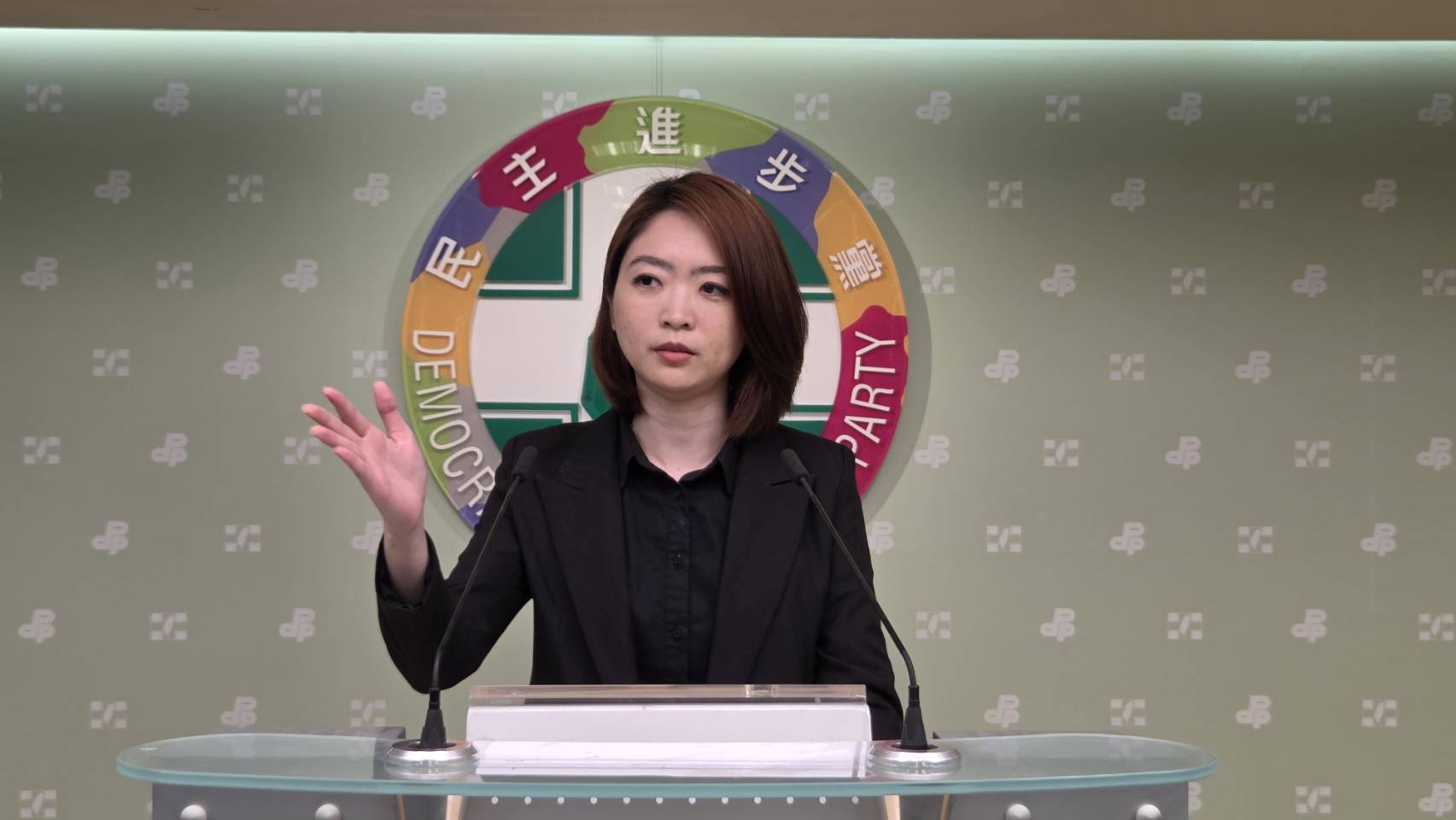 民進黨發言人韓瑩。(劉玉秋攝)