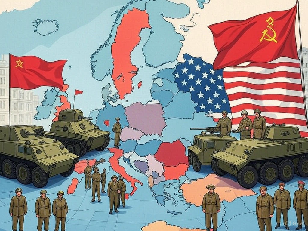 冷戰時期對峙兩大陣營形成了截然不同的政治經濟模式。(AI生成圖)