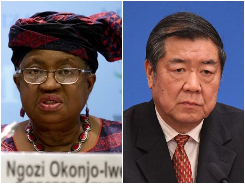 世界貿易組織(WTO)秘書長伊衛拉、中國國務院副總理何立峰(右)。(合成照)