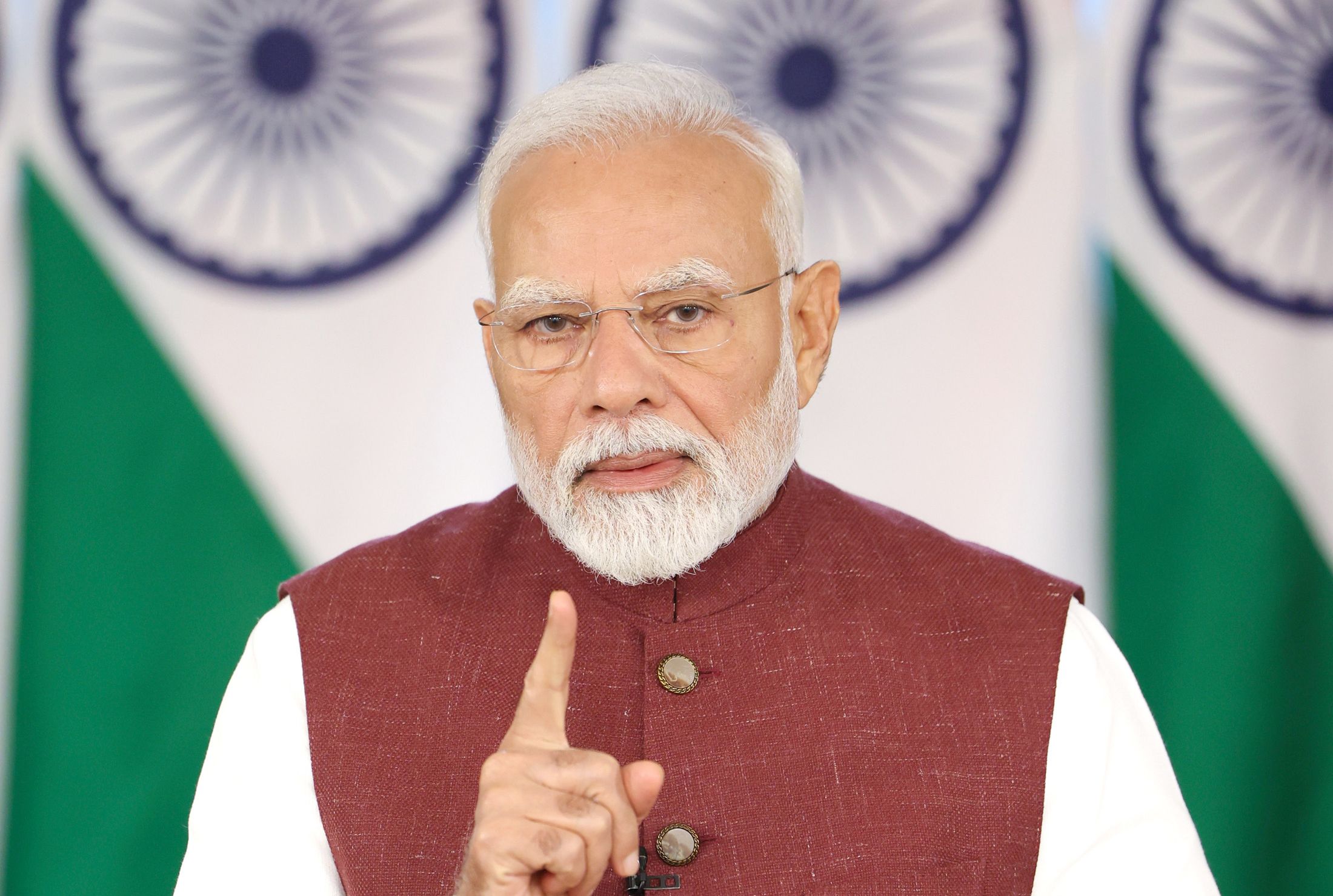 印度總理莫迪(Narendra Modi)12日發表電視演說。 (圖:@PIB_India)