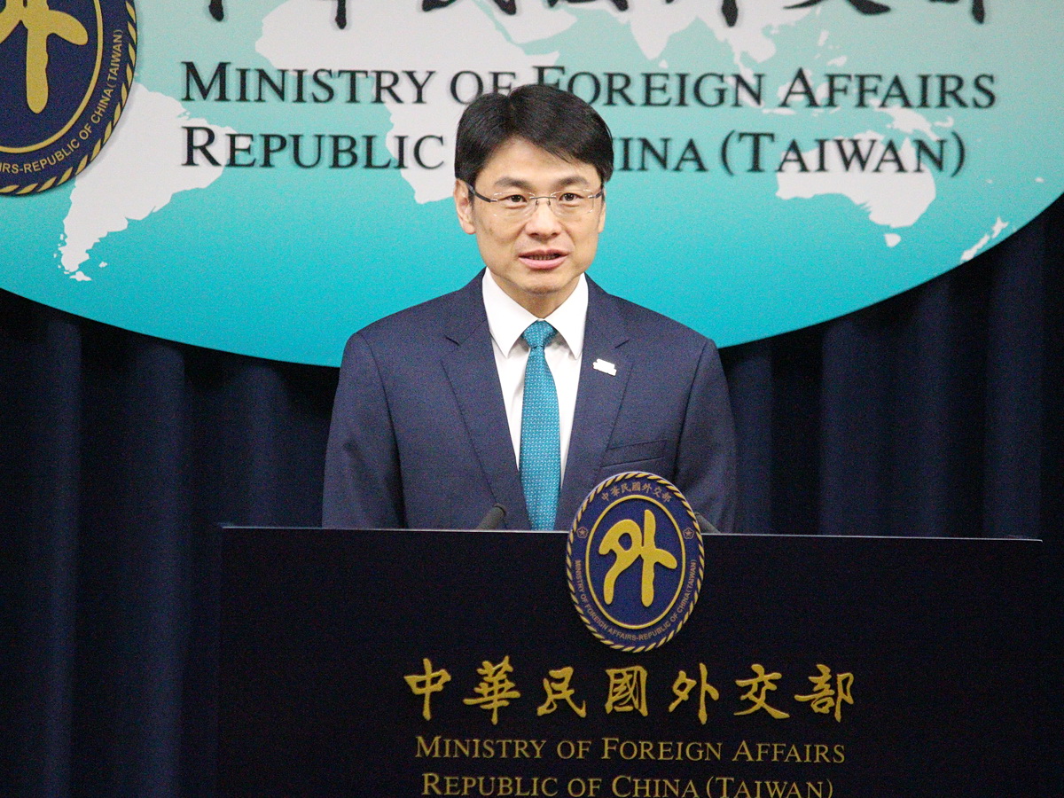 外交部發言人蕭光偉13日表示，美中貿易談判過程中沒有觸及台灣相關議題 (央廣記者王照坤 攝)