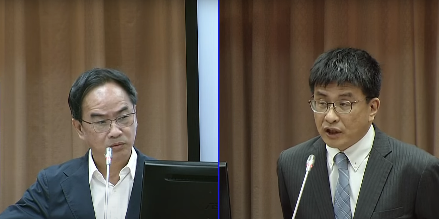 數發部次長葉寧(右)、民進黨立委李昆澤(左)。(翻攝國會頻道)