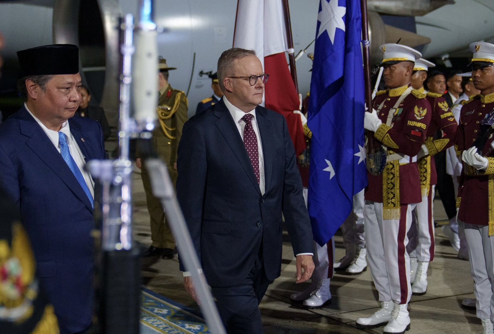 澳洲總理艾班尼斯(Anthony Albanese)15日抵達雅加達訪問。 (圖:X@AlboMP)
