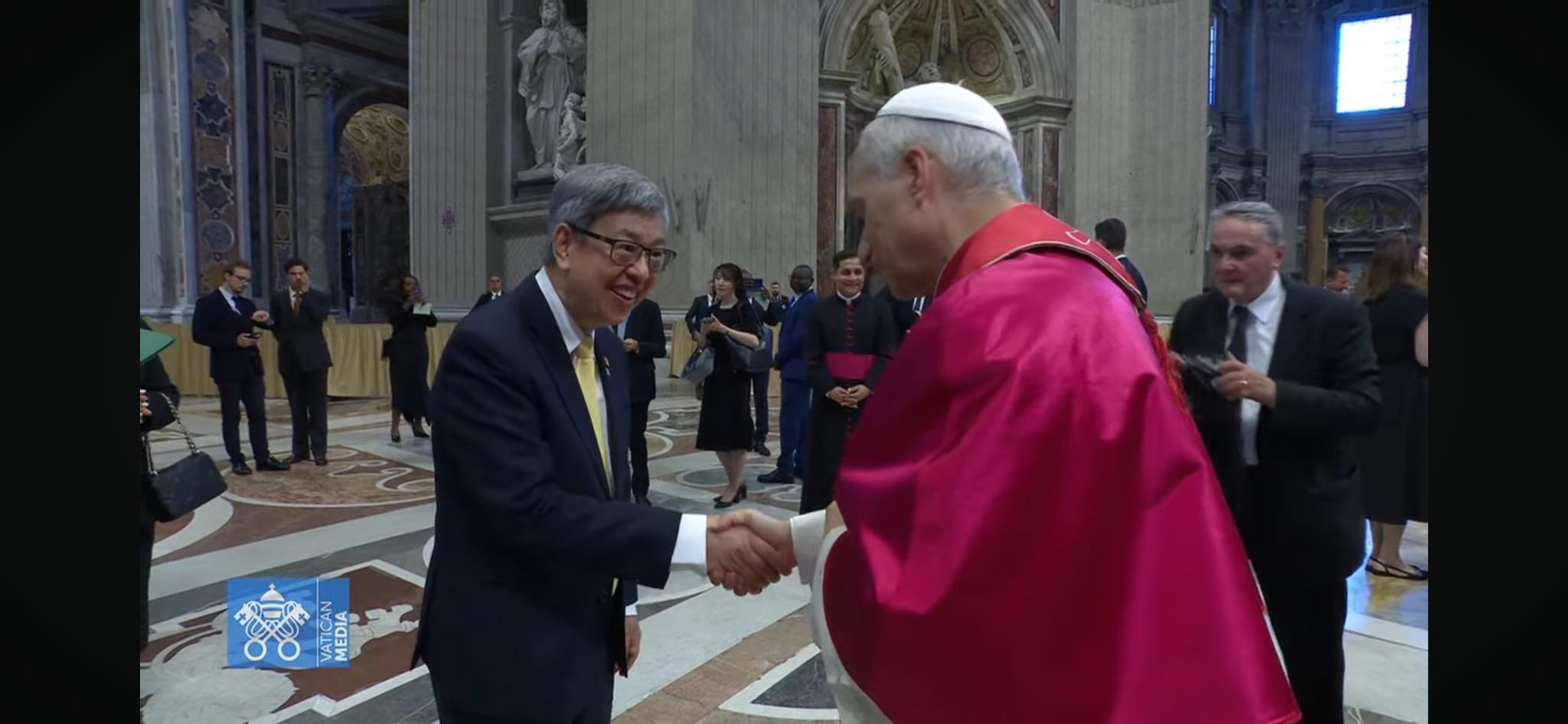 台灣特使、前副總統陳建仁18日晉見新教宗良十四世。( 駐教廷大使館臉書)