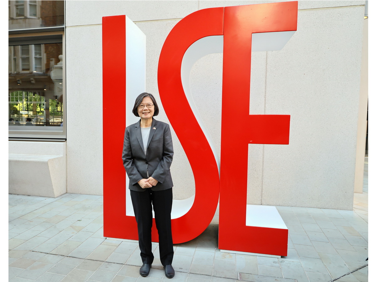 前總統蔡英文訪問英國並於倫敦政治經濟學院發表演講 (蔡英文辦公室提供)