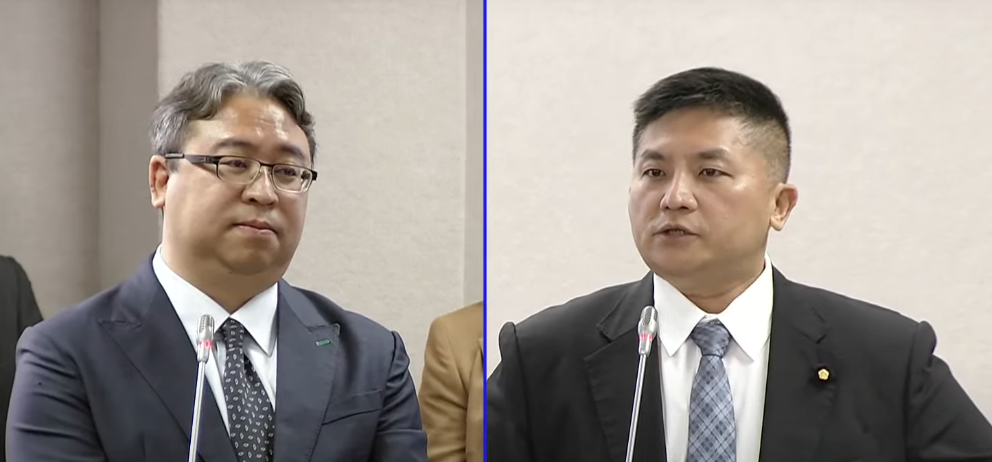 法務部次長黃世杰(左)、國民黨立委吳宗憲(右)。(翻攝國會頻道)