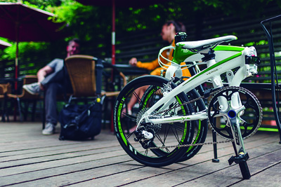 騰逸 Tern Verge X10 強調運動競速，在印尼市場定位為高階折疊自行車。(王艾婷提供)